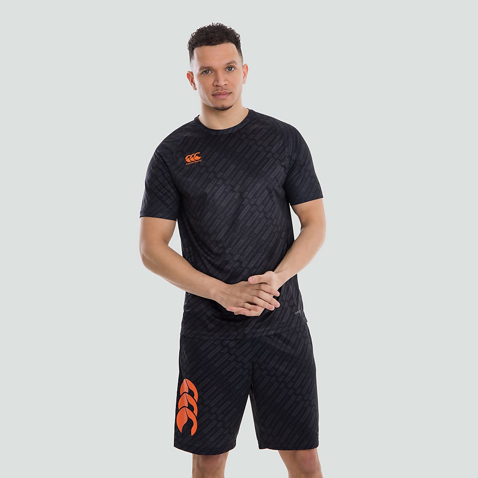 MENS VAPODRI SUPERLIGHT AOP TEE BLACK