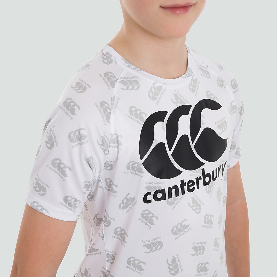 JUNIOR UNISEX VAPODRI SUPERLIGHT AOP TEE WHITE