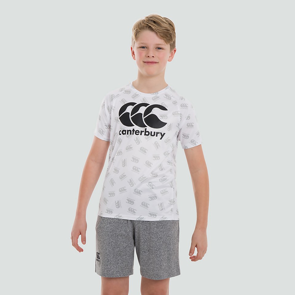JUNIOR UNISEX VAPODRI SUPERLIGHT AOP TEE WHITE