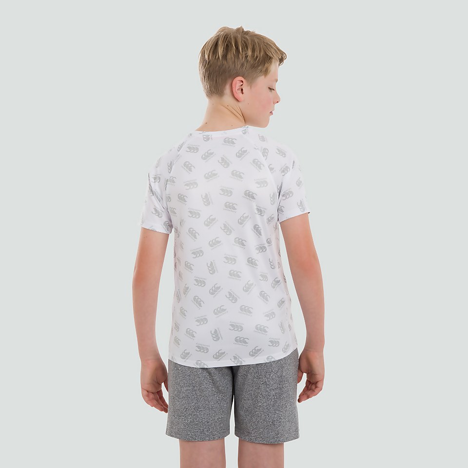 JUNIOR UNISEX VAPODRI SUPERLIGHT AOP TEE WHITE