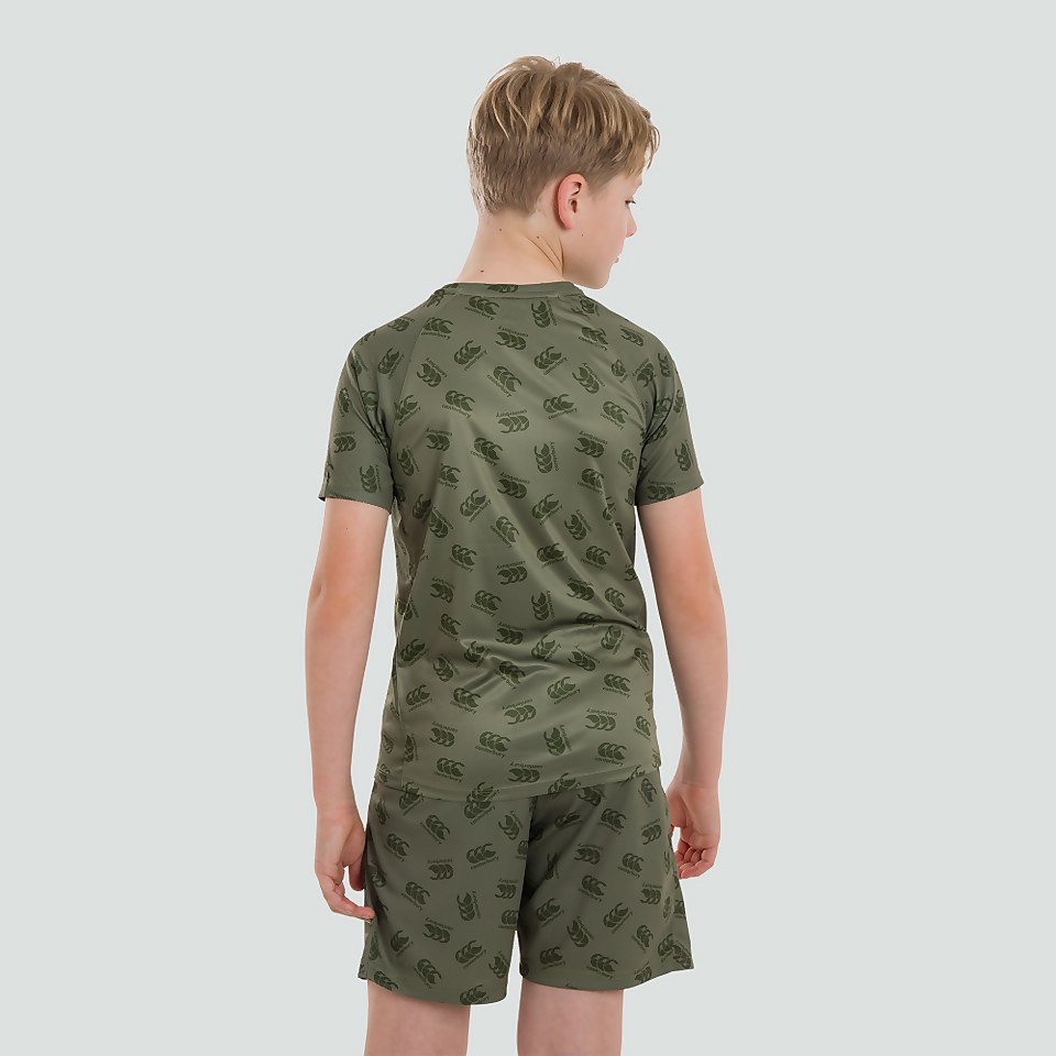 JUNIOR UNISEX VAPODRI SUPERLIGHT AOP TEE GREEN