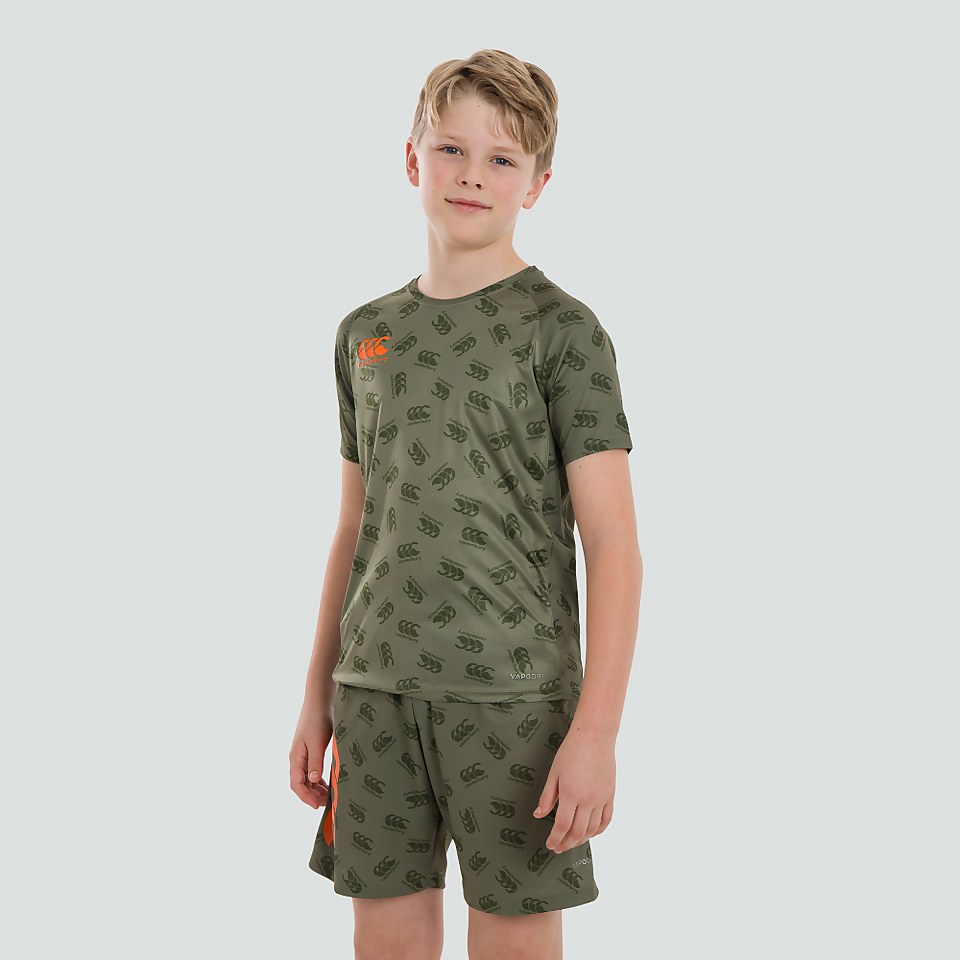 JUNIOR UNISEX VAPODRI SUPERLIGHT AOP TEE GREEN