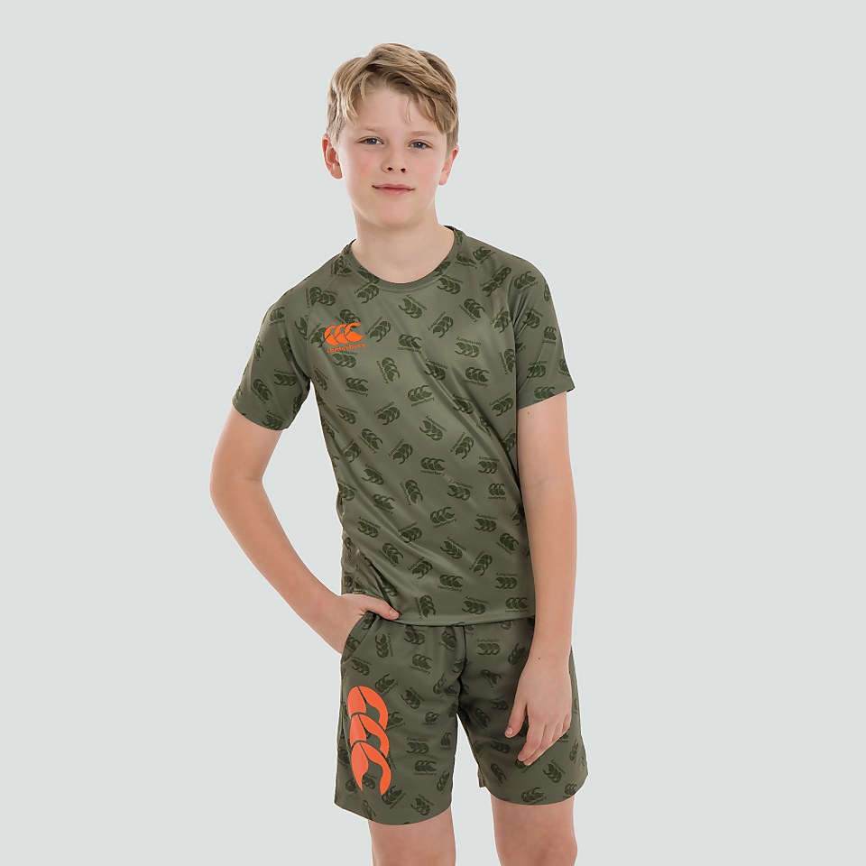 JUNIOR UNISEX VAPODRI SUPERLIGHT AOP TEE GREEN