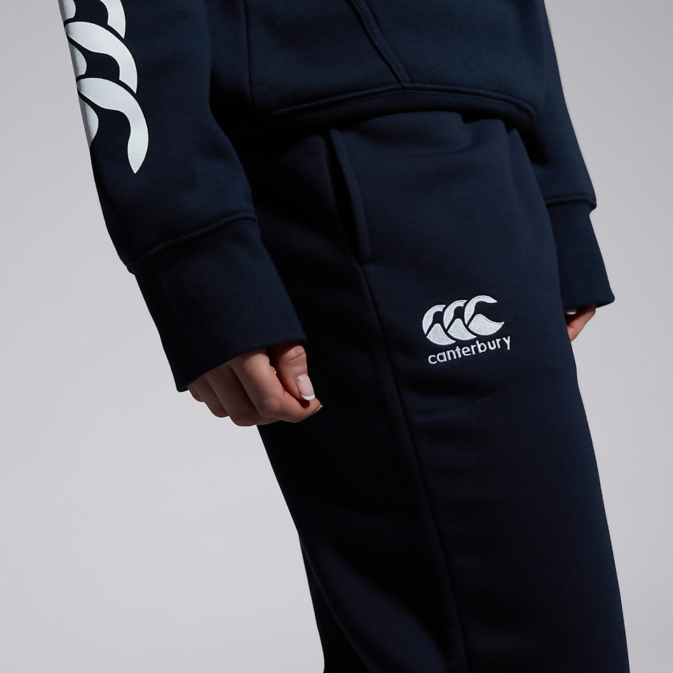 WOMENS TAPERED CUFFED FLEECE PANTS NAVY