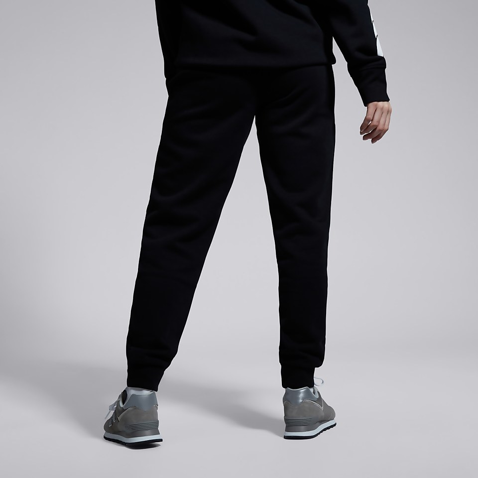 WOMENS TAPERED CUFFED FLEECE PANTS BLACK