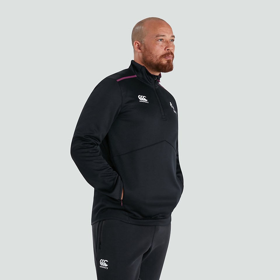 MENS IRELAND 1/4 ZIP TOP BLACK