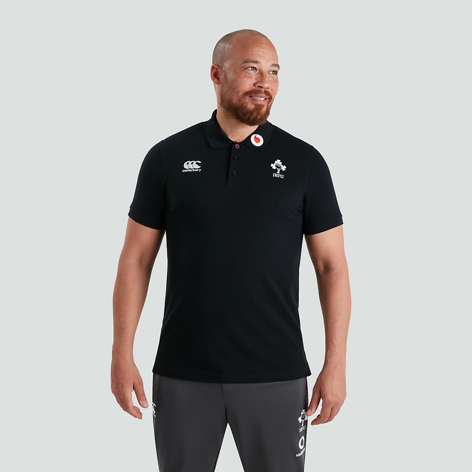 MENS IRELAND COTTON POLO SHIRT BLACK