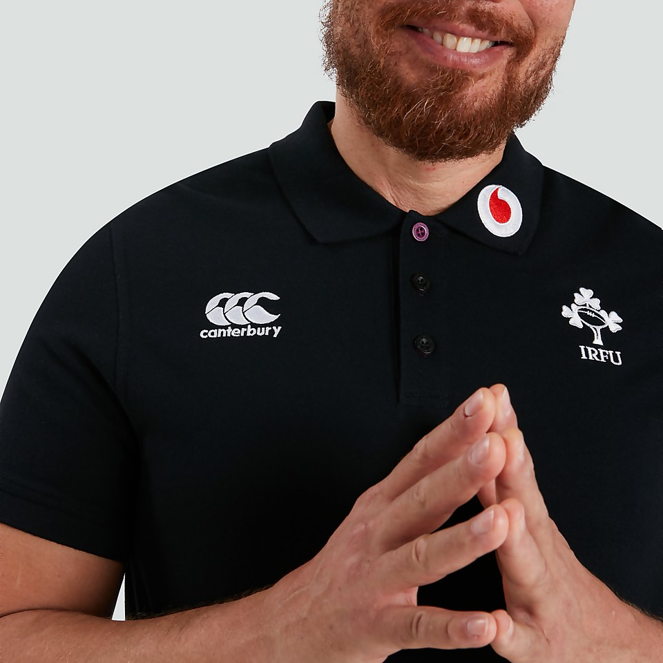 MENS IRELAND COTTON POLO SHIRT BLACK