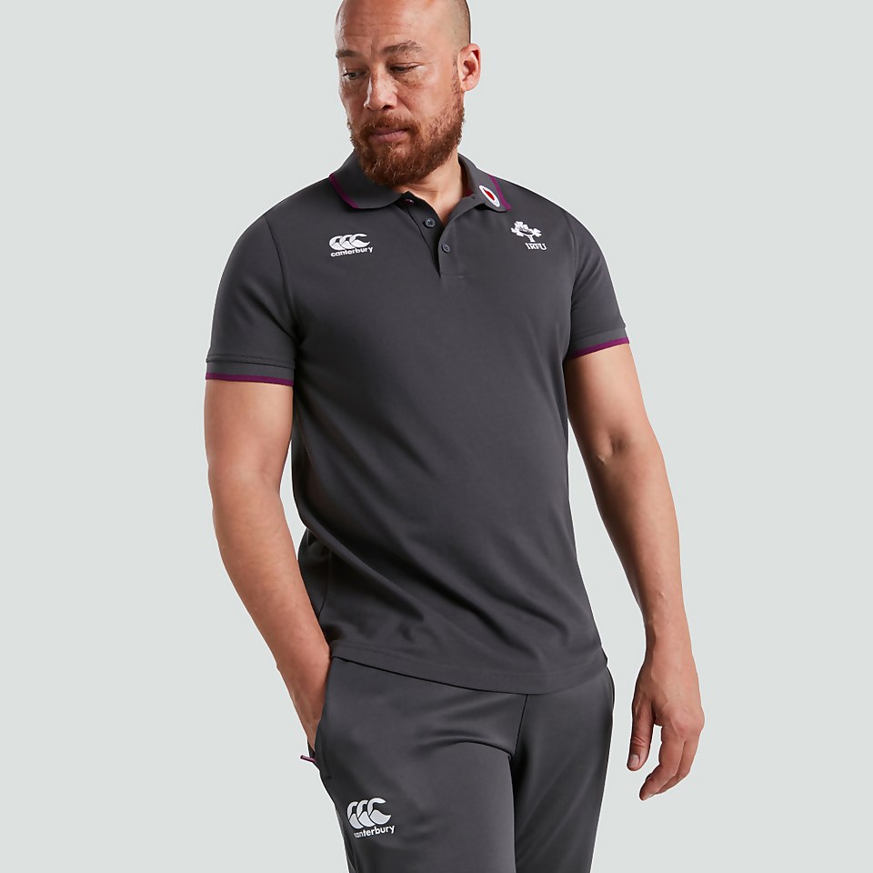 MENS IRELAND COTTON POLO SHIRT GREY