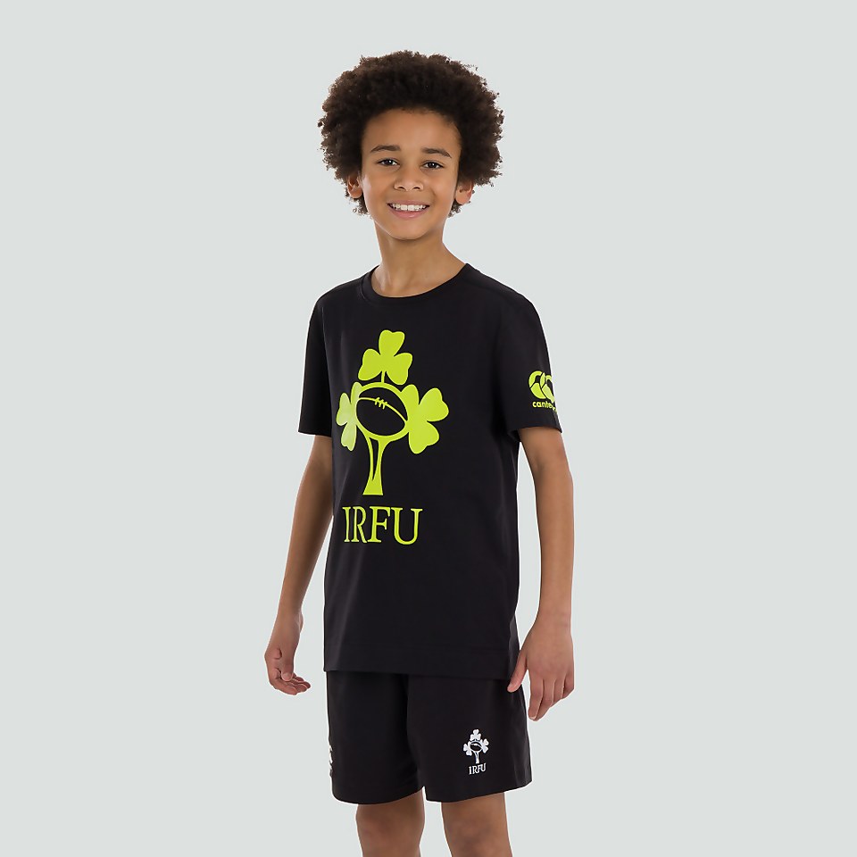 JUNIOR UNISEX IRELAND IRFU LOGO TEE BLACK