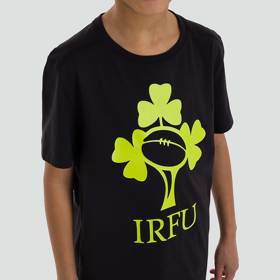 JUNIOR UNISEX IRELAND IRFU LOGO TEE BLACK
