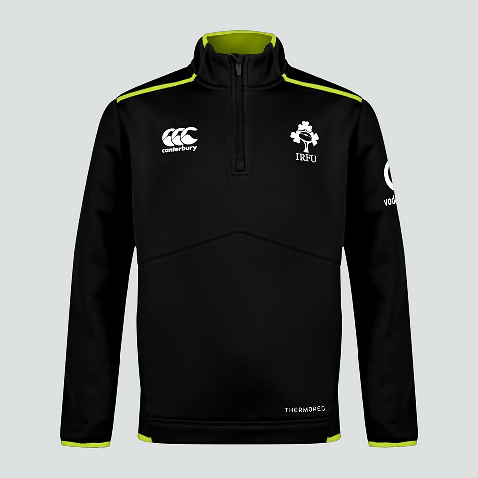 JUNIOR UNISEX IRELAND THERMOREG 1/4 ZIP FLEECE BLACK