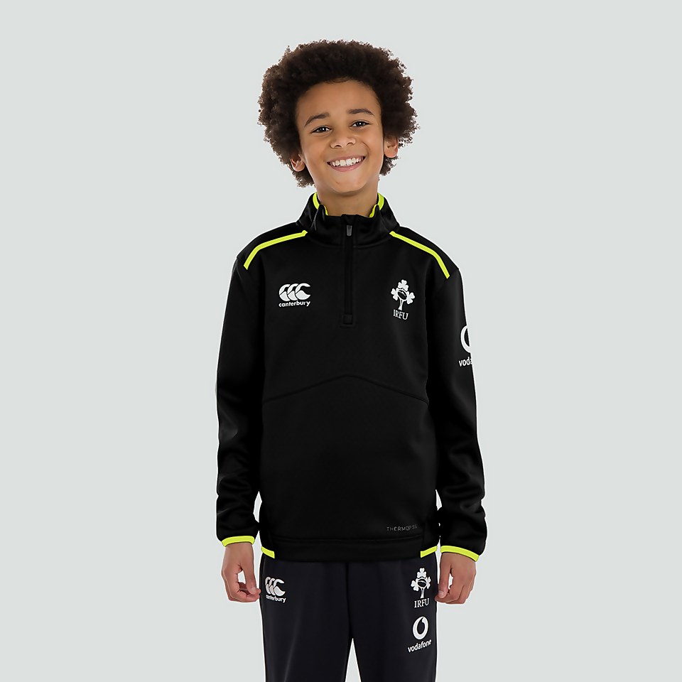 JUNIOR UNISEX IRELAND THERMOREG 1/4 ZIP FLEECE BLACK