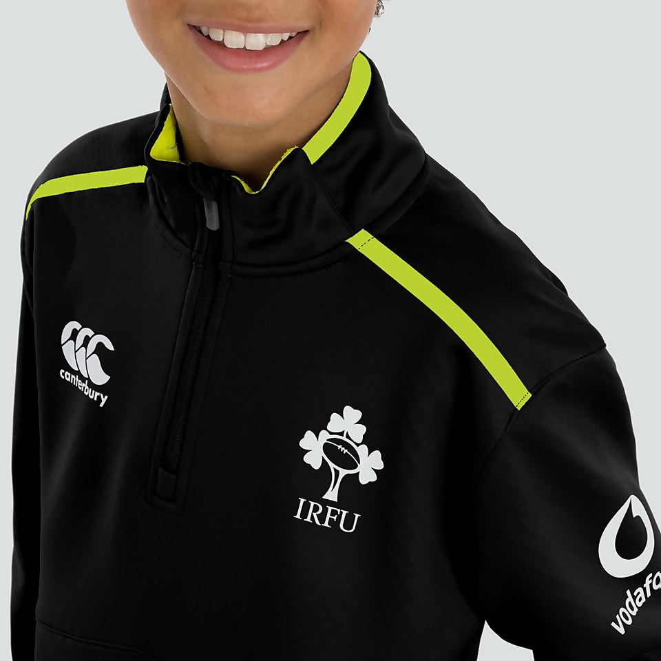 JUNIOR UNISEX IRELAND THERMOREG 1/4 ZIP FLEECE BLACK