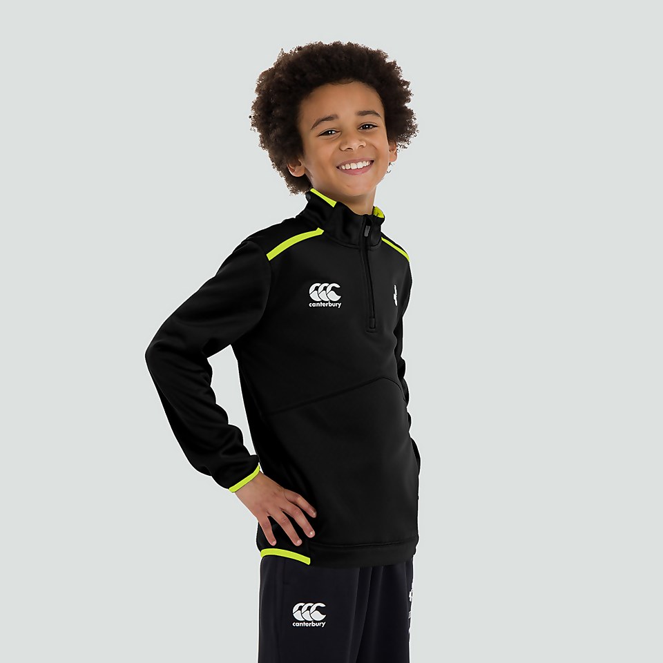 JUNIOR UNISEX IRELAND THERMOREG 1/4 ZIP FLEECE BLACK