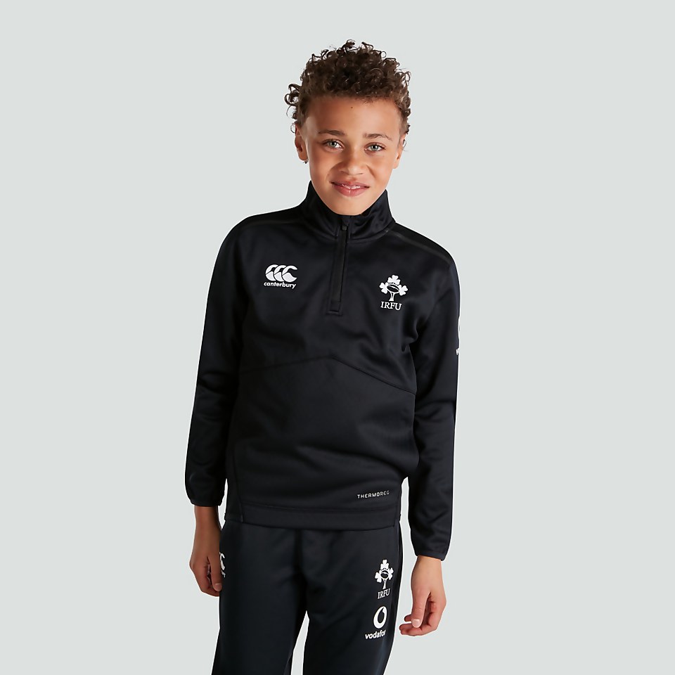 JUNIOR UNISEX IRELAND 1/4 ZIP TOP BLACK