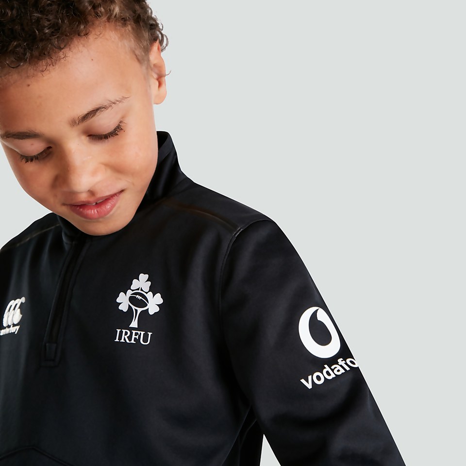 JUNIOR UNISEX IRELAND 1/4 ZIP TOP BLACK