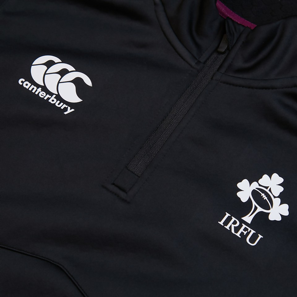 JUNIOR UNISEX IRELAND 1/4 ZIP TOP BLACK