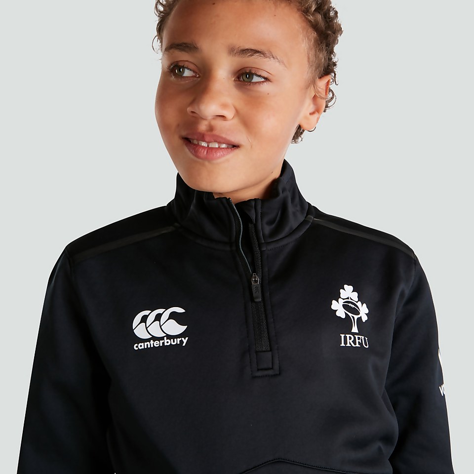 JUNIOR UNISEX IRELAND 1/4 ZIP TOP BLACK