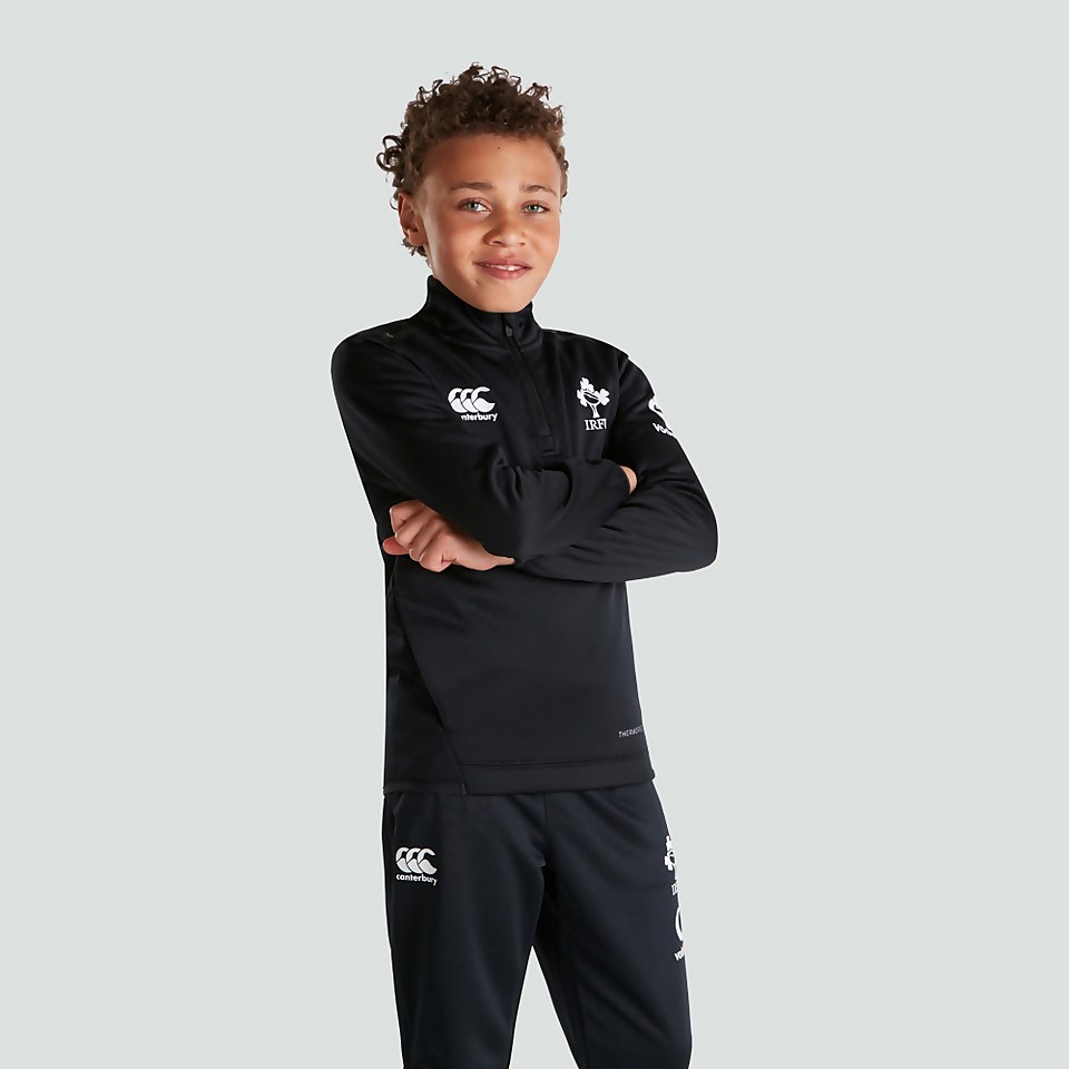 JUNIOR UNISEX IRELAND 1/4 ZIP TOP BLACK