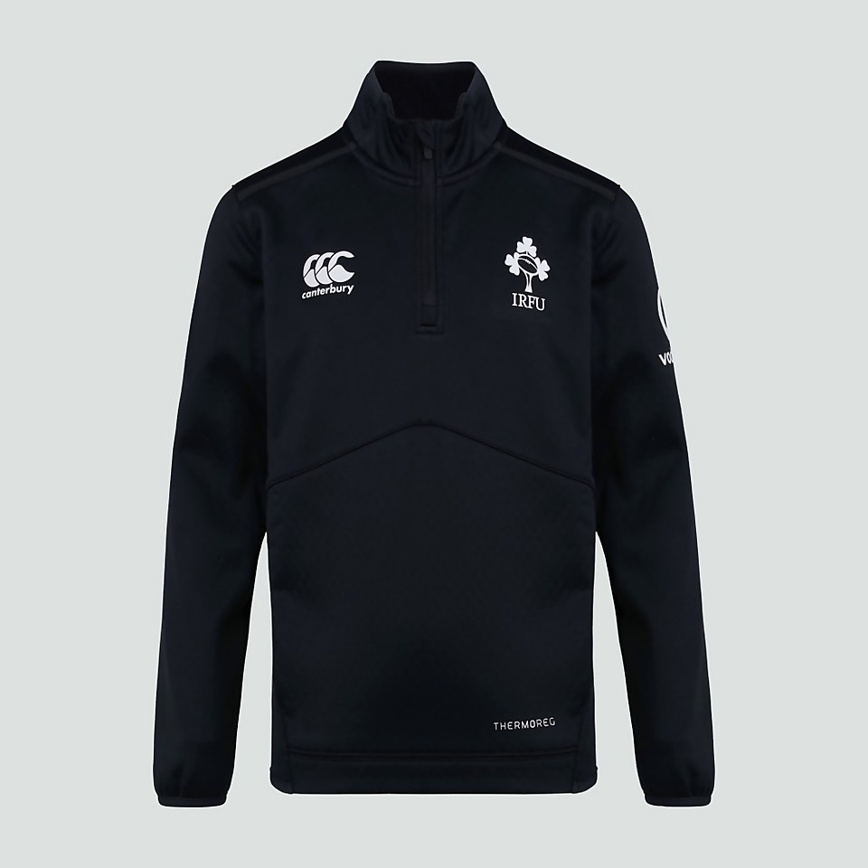 JUNIOR UNISEX IRELAND 1/4 ZIP TOP BLACK
