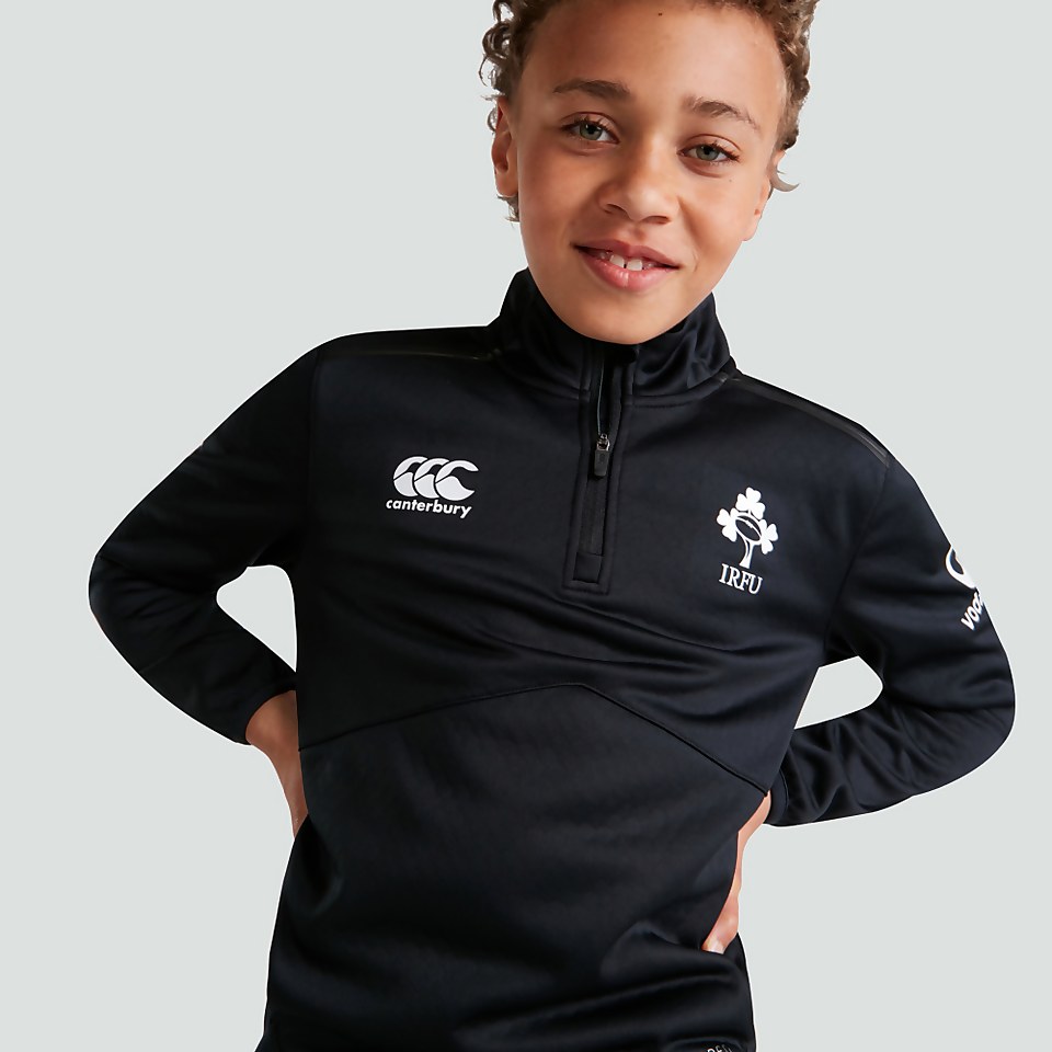 JUNIOR UNISEX IRELAND 1/4 ZIP TOP BLACK