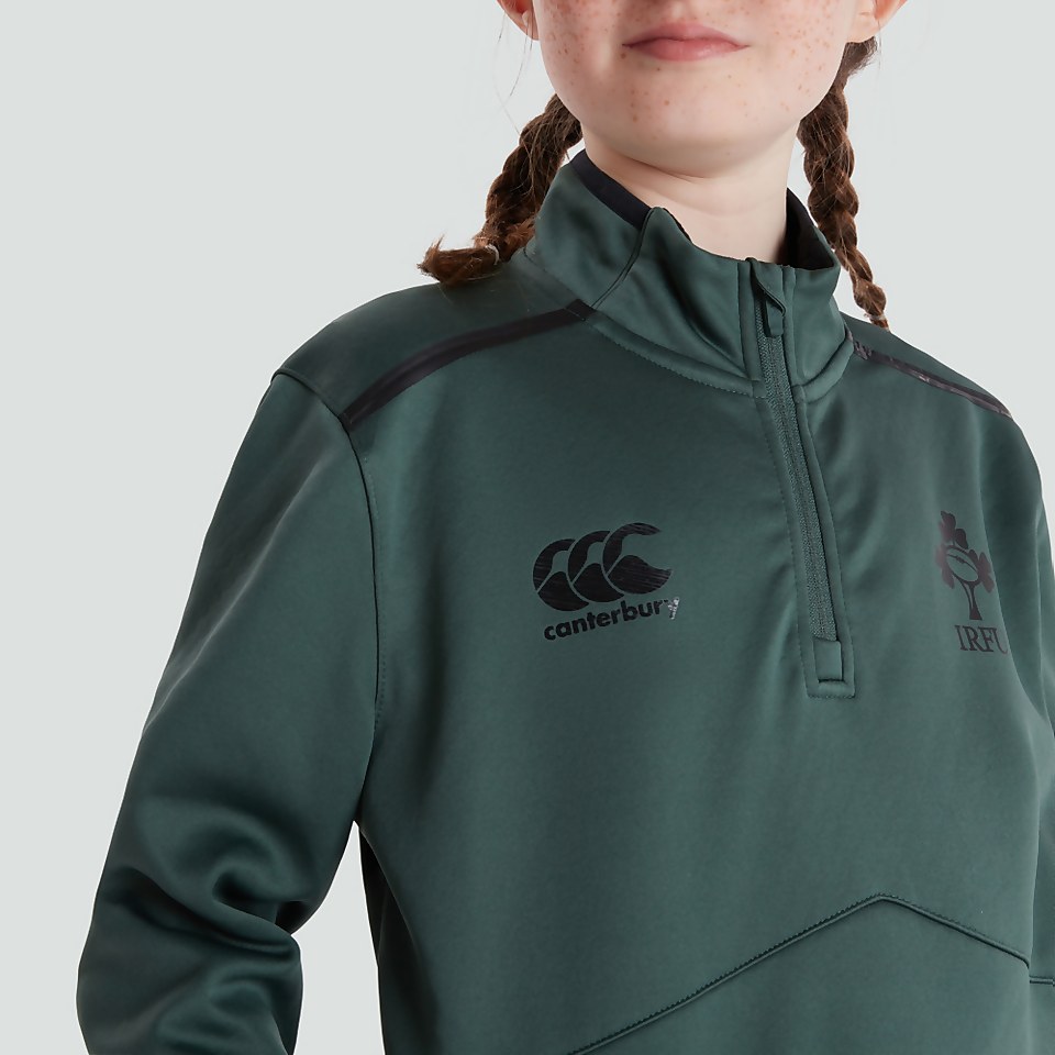 JUNIOR UNISEX IRELAND 1/4 ZIP TOP GREEN