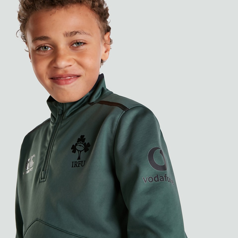 JUNIOR UNISEX IRELAND 1/4 ZIP TOP GREEN