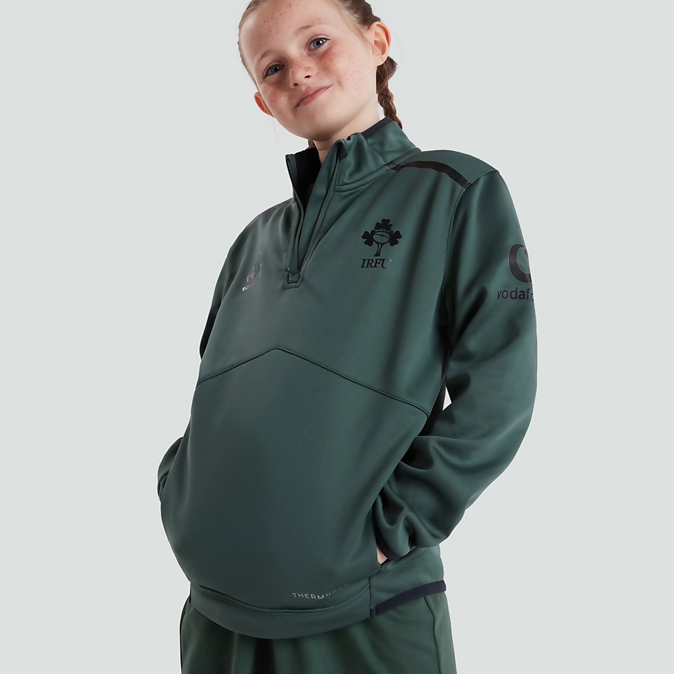 JUNIOR UNISEX IRELAND 1/4 ZIP TOP GREEN