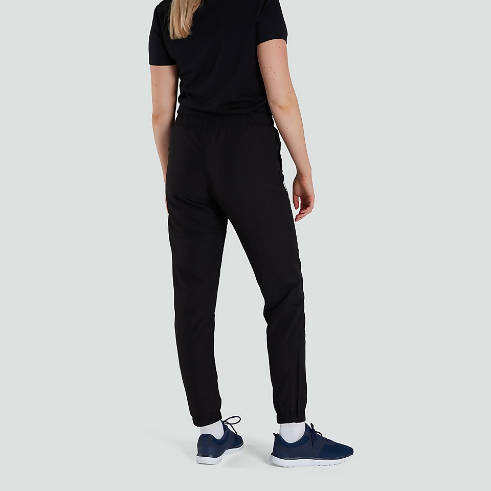 WOMENS CLUB PLAIN TAPERED CUFF TRACK PANTS BLACK