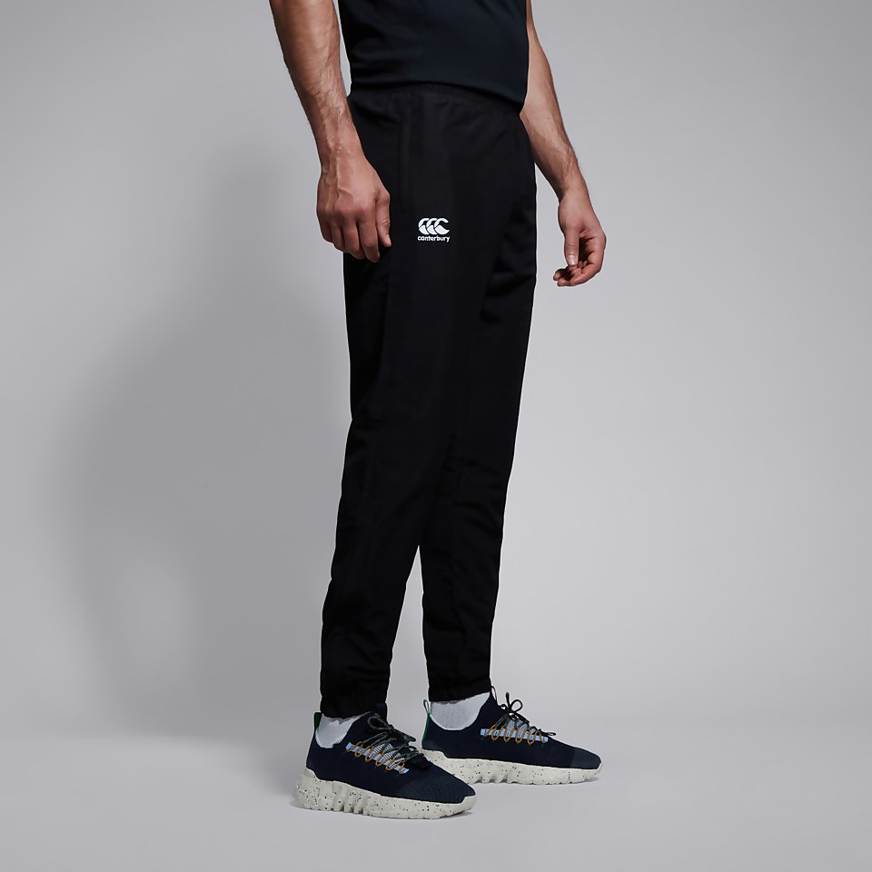 MENS CLUB PLAIN TAPERED CUFF TRACK PANTS BLACK