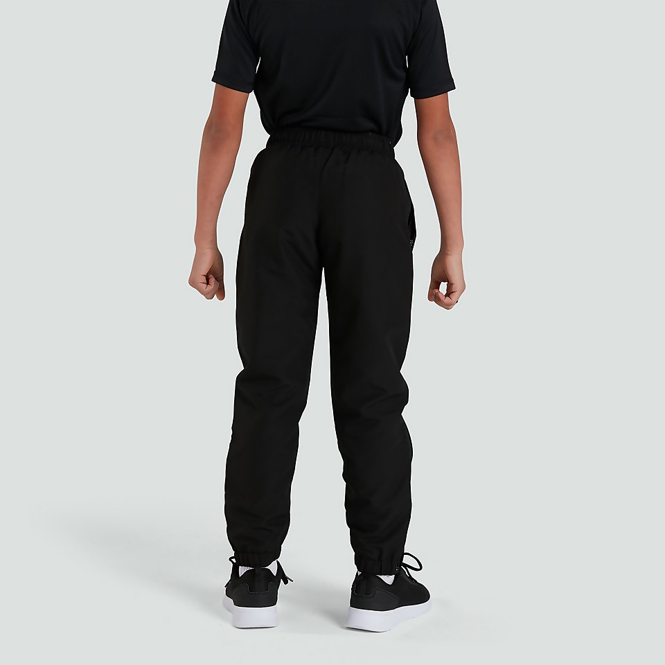 JUNIOR UNISEX CLUB PLAIN TAPERED CUFF TRACK PANTS BLACK