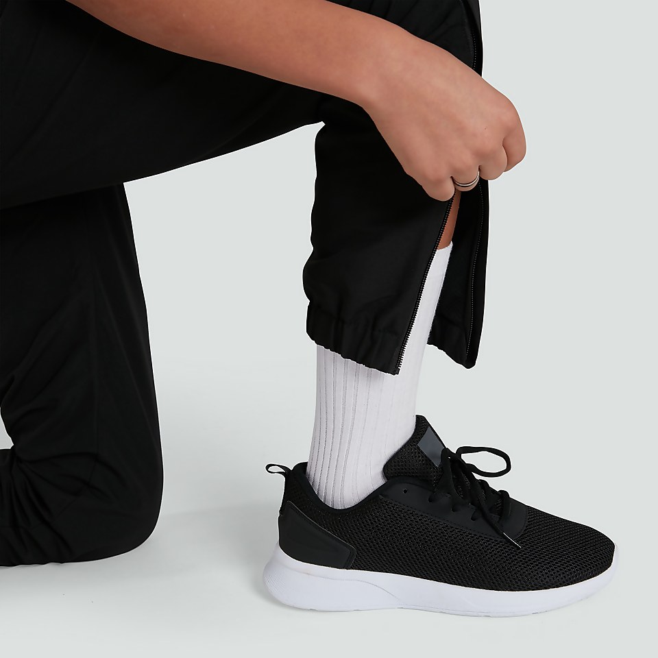 JUNIOR UNISEX CLUB PLAIN TAPERED CUFF TRACK PANTS BLACK