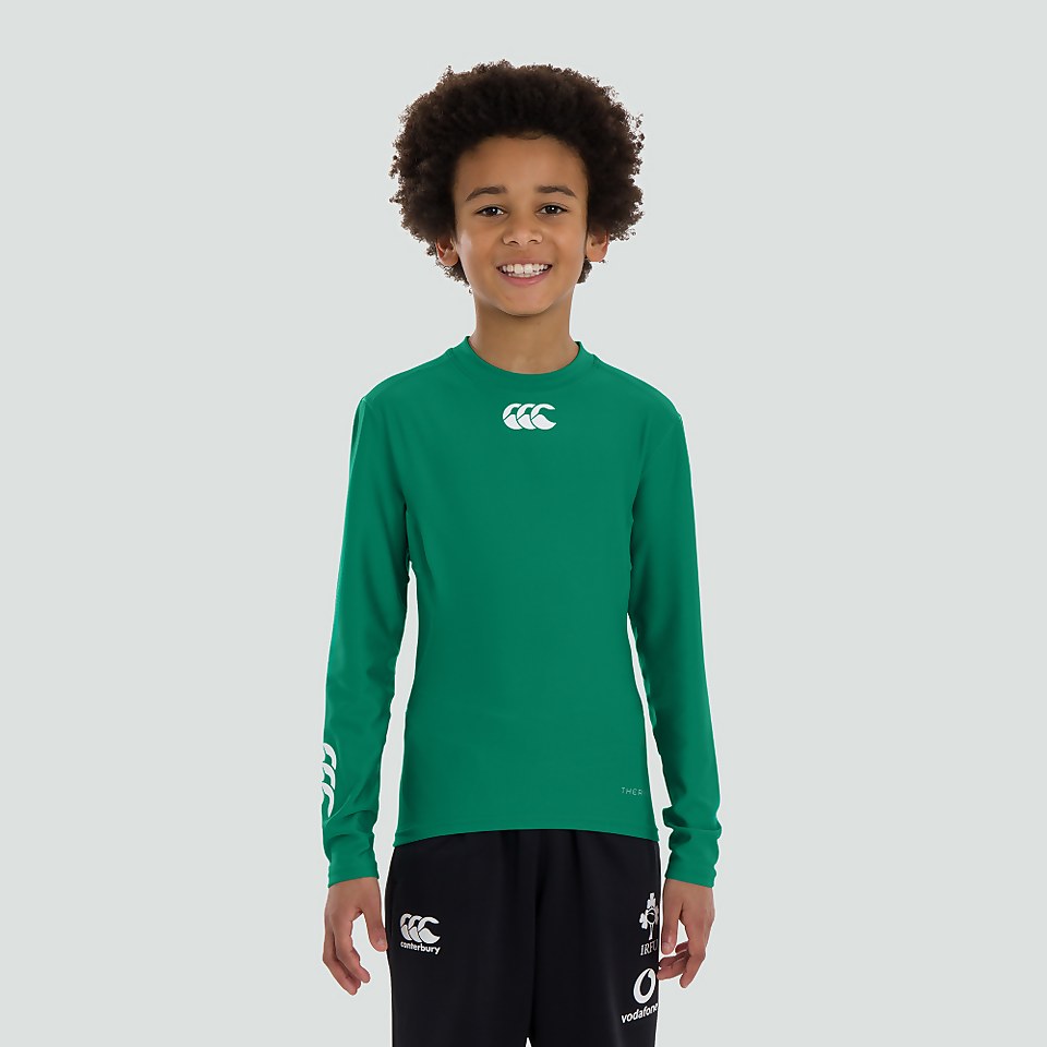 JUNIOR UNISEX IRELAND THERMOREG BASELAYER TOP GREEN