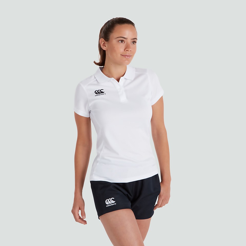 WOMENS CLUB DRY POLO SHIRT WHITE