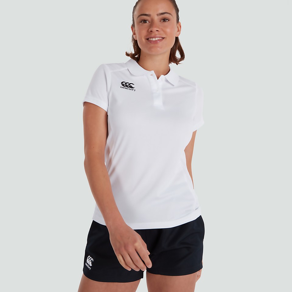 WOMENS CLUB DRY POLO SHIRT WHITE