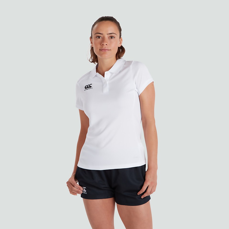 WOMENS CLUB DRY POLO SHIRT WHITE