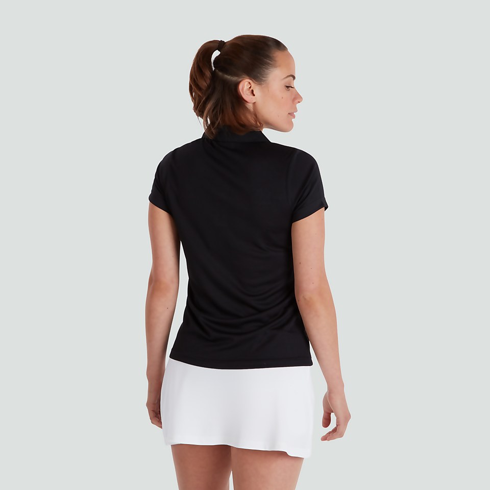 WOMENS CLUB DRY POLO SHIRT BLACK