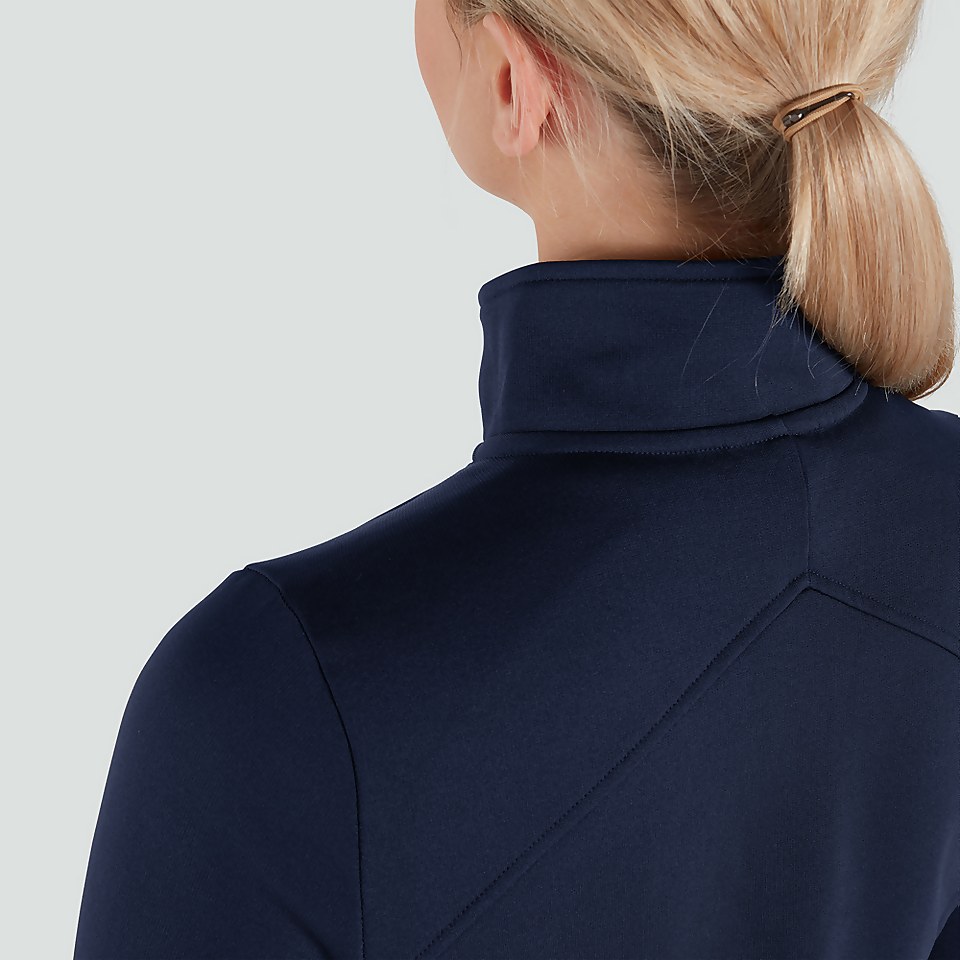 WOMENS CLUB 1/4 ZIP MID LAYER TRAINING TOP NAVY