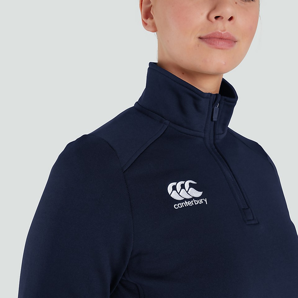 WOMENS CLUB 1/4 ZIP MID LAYER TRAINING TOP NAVY