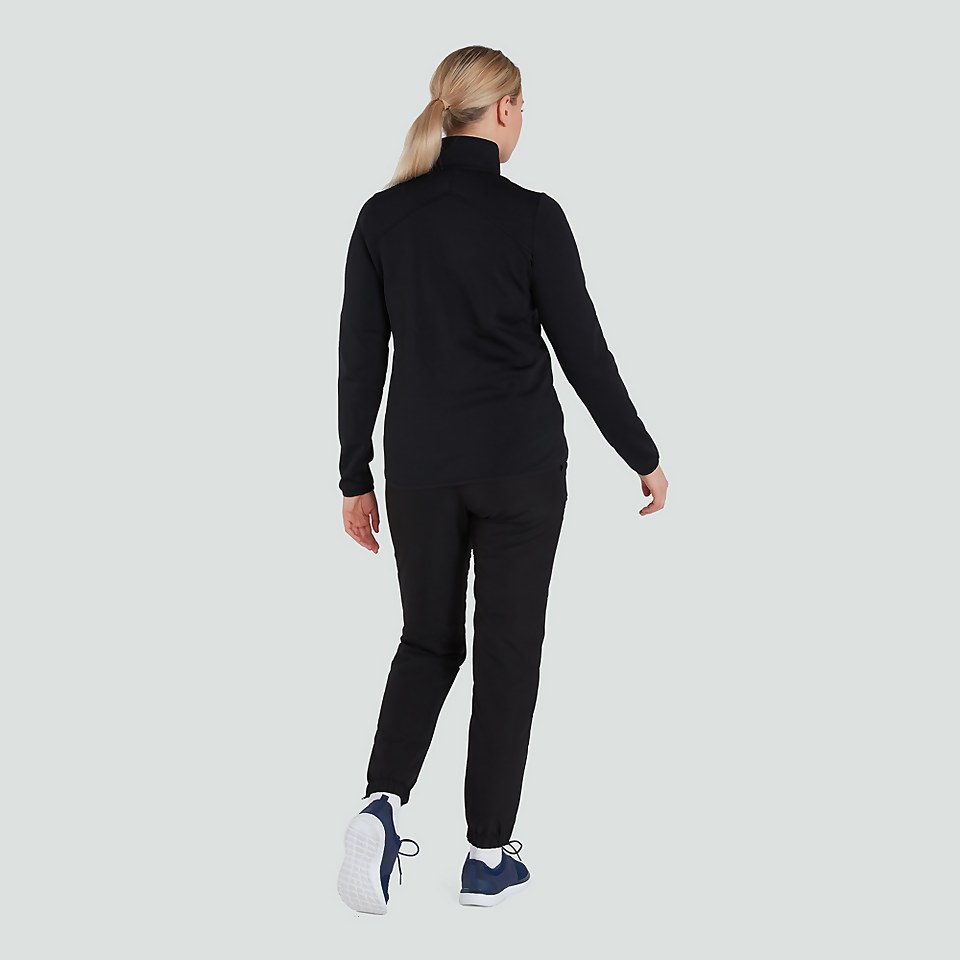WOMENS CLUB 1/4 ZIP MID LAYER TRAINING TOP BLACK