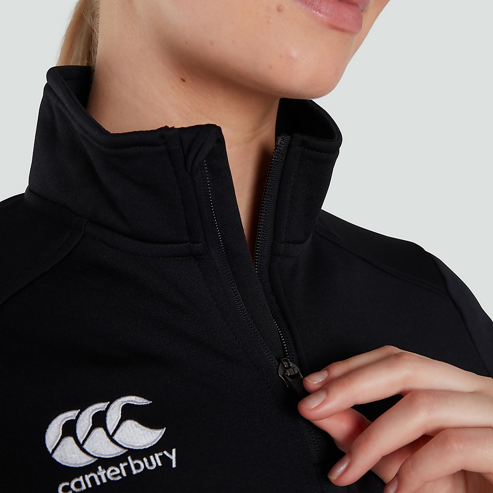 WOMENS CLUB 1/4 ZIP MID LAYER TRAINING TOP BLACK