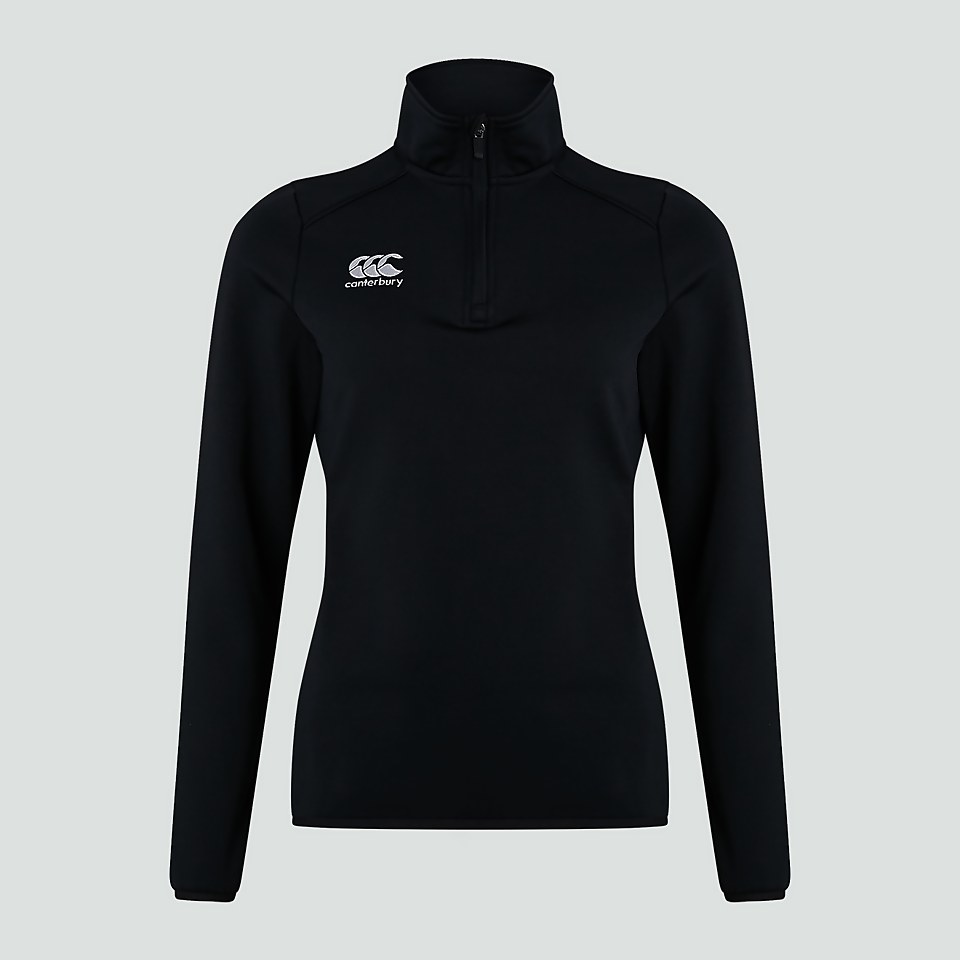 WOMENS CLUB 1/4 ZIP MID LAYER TRAINING TOP BLACK