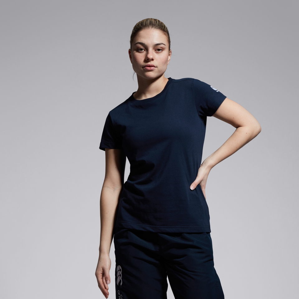 WOMENS CLUB PLAIN T-SHIRT IN NAVY