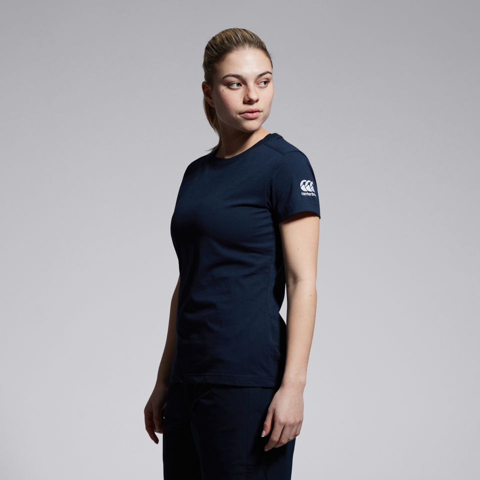 WOMENS CLUB PLAIN T-SHIRT IN NAVY