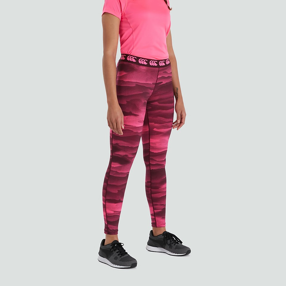 WOMENS VAPODRI PRINTED FULL LENGTH TIGHTS PINK