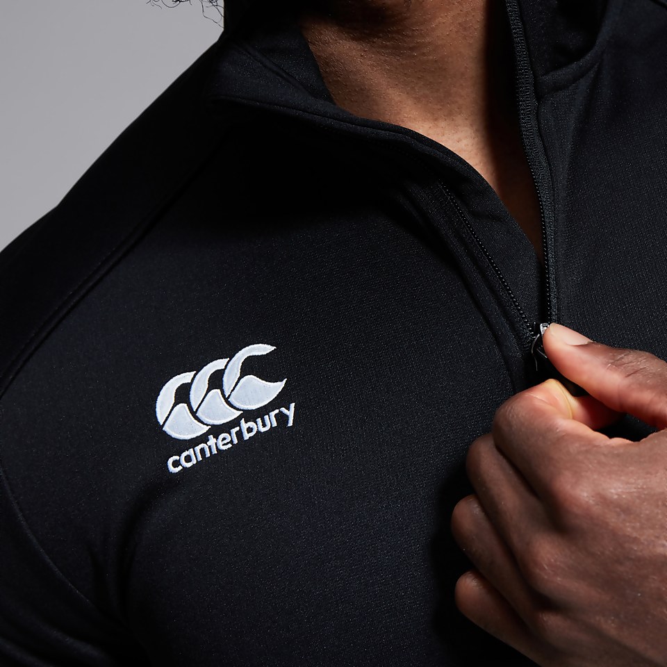 MENS CLUB 1/4 ZIP MID LAYER TRAINING TOP BLACK