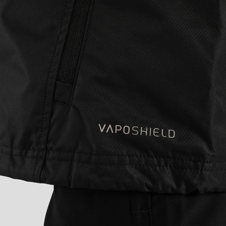 K CLUB VAPOSHIELD FULL ZIP RAIN JACKET BLACK