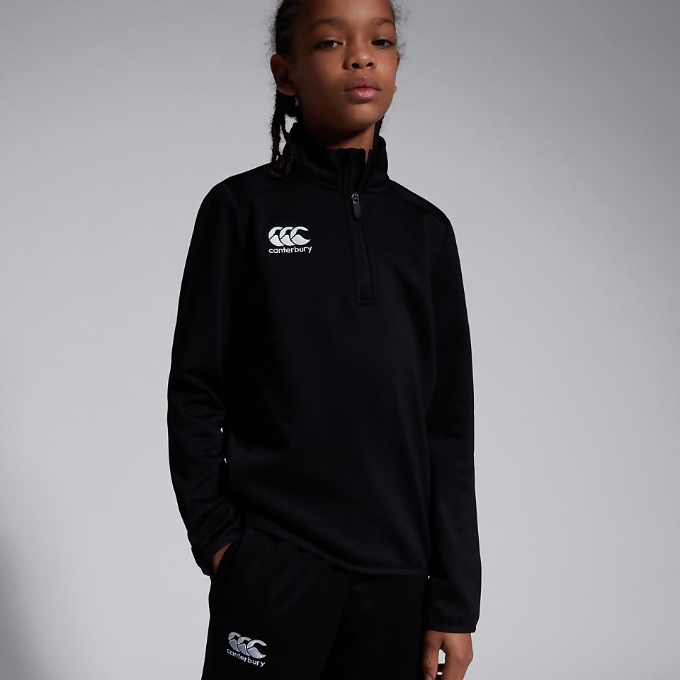 JUNIOR UNISEX CLUB 1/4 ZIP MIDLAYER TRAINING TOP BLACK