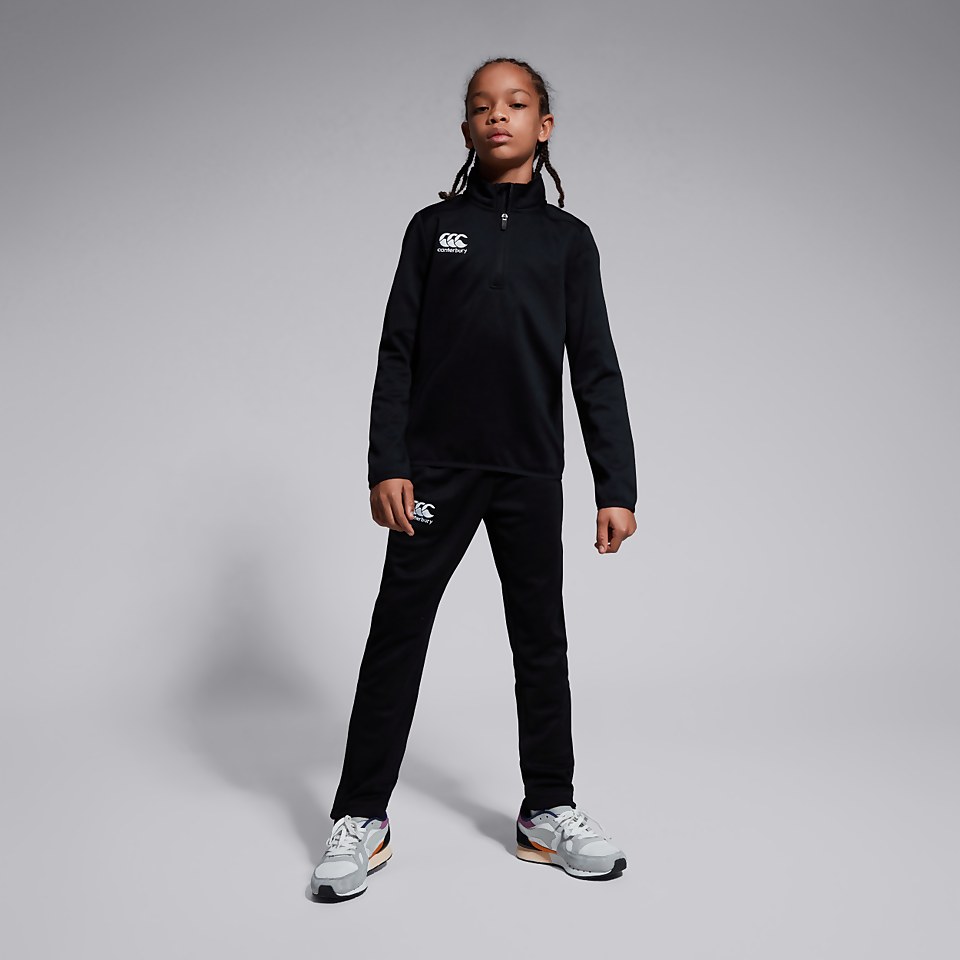 JUNIOR UNISEX CLUB 1/4 ZIP MIDLAYER TRAINING TOP BLACK
